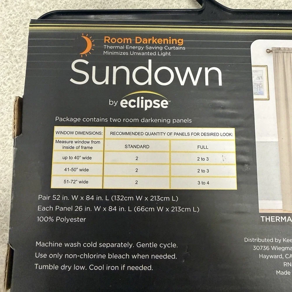 Sundown By Eclipse Room Darkening Rod Pocket Panel‎ Pair Gray Curtains 26